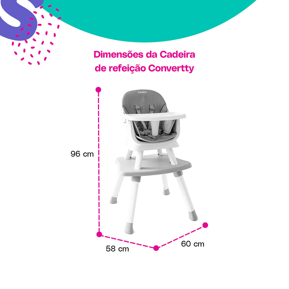 Cosco Kids | Cadeira de Refeição Convertty 8 em 1
